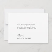 Moderne Chic Zwarte en Witte Platte Trouwring Bedankkaart (Achterkant)