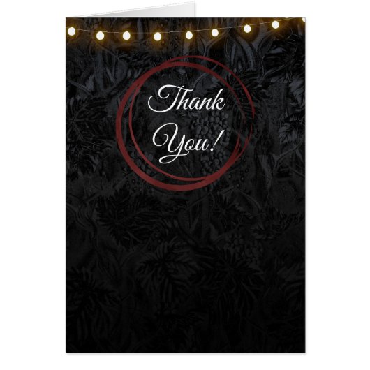 Moderne chic zwarte rode wijnringen klasse dank je (Voorkant)