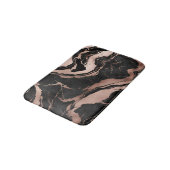 Moderne Chic Zwarte Roze Gouden Marmer Badmat (Gekanteld)