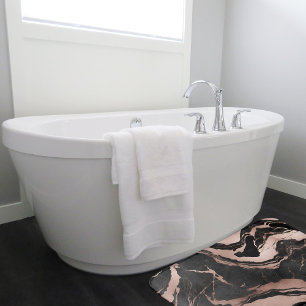 Moderne Chic Zwarte Roze Gouden Marmer Badmat