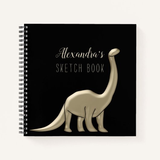 Moderne Chic Zwarte Schetsboek Notitieboek (Voorkant)