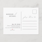 Moderne Chic Zwarte Scripts Bewaar De Datum Uitnodiging Briefkaart (Achterkant)
