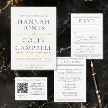 Moderne Chic Zwarte Witte & Gouden Typografie
