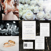 Moderne Chic Zwarte & Witte Typografie Bedankkaart