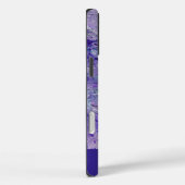 Moderne Chick Girly Paarse Bloemen Marmer Case-Mate iPhone Case (Achterkant / Rechts)