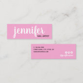 Moderne chick roze nail artiest mini visitekaartje (Voorkant / Achterkant)