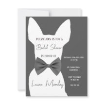 moderne Chihuahua hond bruids douche uitnodiging