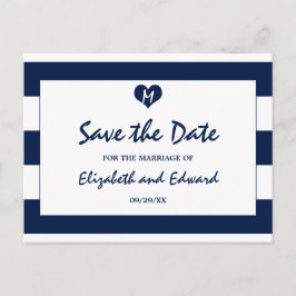 Moderne Chileense marine en witte bruiloft redden Aankondigingskaart
