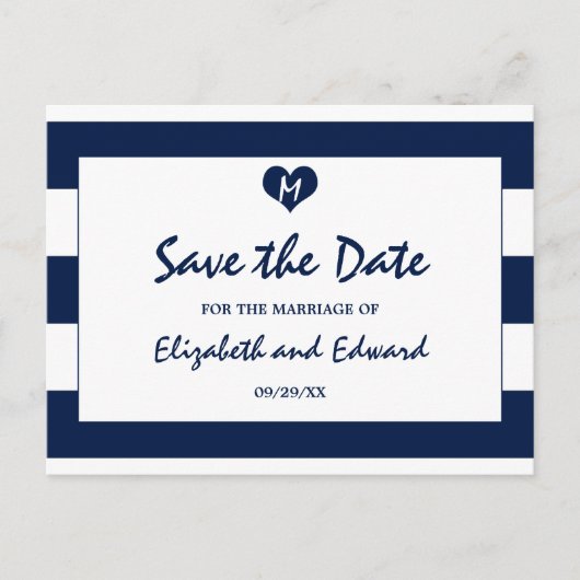 Moderne Chileense marine en witte bruiloft redden  Aankondigingskaart (Voorkant)