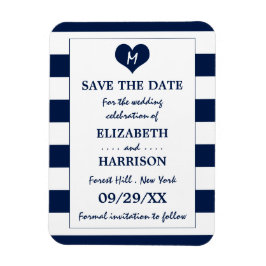 Moderne Chileense marine en witte bruiloft redden Magneet