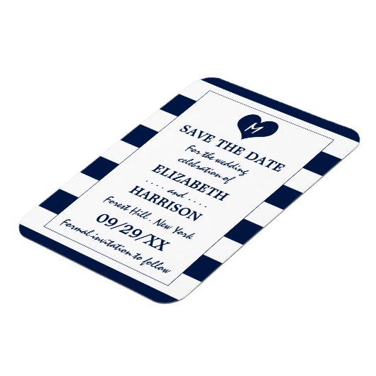 Moderne Chileense marine en witte bruiloft redden  Magneet (Linkerzijde)