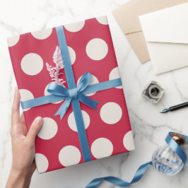 Moderne Chili Pepper en Cream Polka Dots Kerstmis Cadeaupapier