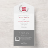 Moderne Chinese All in One Trouw Uitnodiging (ROOD (Binnen)