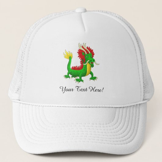 Moderne Chinese Azure Draak Trucker Pet (Voorkant)