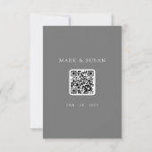 Moderne Chinese Bruiloft RSVP met QR Code (Achterkant)