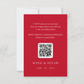 Moderne Chinese Bruiloft RSVP met QR Code (Rood) (Achterkant)