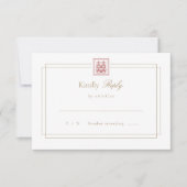 Moderne Chinese bruiloft voor dubbelgeluk RSVP Kaartje (Voorkant)