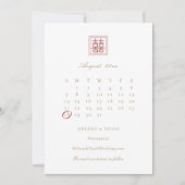 Moderne Chinese bruiloft voor dubbelgeluk Save The Date (Voorkant)