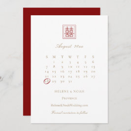 Moderne Chinese bruiloft voor dubbelgeluk Save The Date