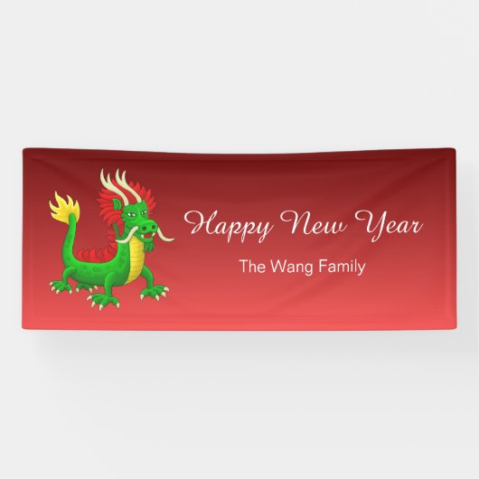 Moderne Chinese Draak Spandoek (Horizontaal)