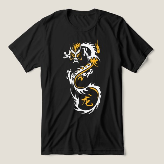 Moderne Chinese draak Tri-Blend Shirt (Design voorkant)