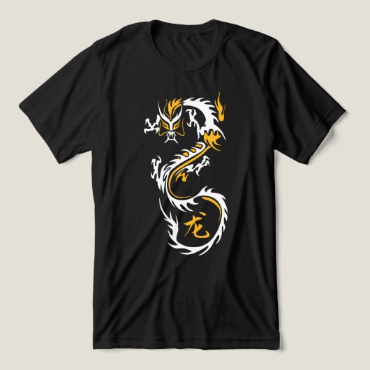 Moderne Chinese draak Tri-Blend Shirt (Design voorkant)
