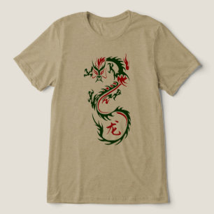 Moderne Chinese draak Tri-Blend Shirt