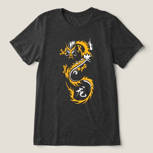 Moderne Chinese draak Tri-Blend Shirt (Design voorkant)