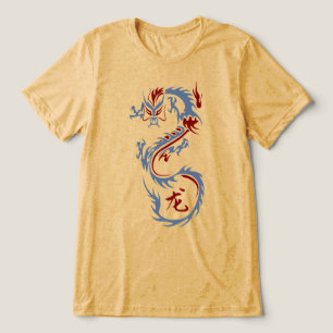 Moderne Chinese Draak Tri-Blend Shirt