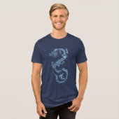 Moderne Chinese draak Tri-Blend Shirt (Voorkant volledig)