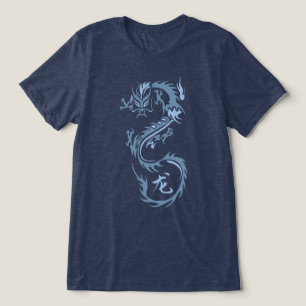 Moderne Chinese draak Tri-Blend Shirt