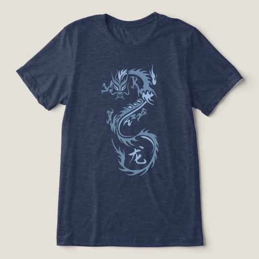 Moderne Chinese draak Tri-Blend Shirt (Design voorkant)