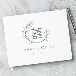 Moderne Chinese Dubbel Geluk Huwelijk Gastenboek