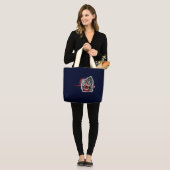 Moderne Chinese leeuw Grote Tote Bag (Voorkant (model))