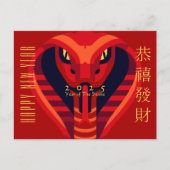 Moderne Chinese Nieuwjaar Slang 2025 HPostC1 Feestdagenkaart (Voorkant)