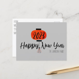 Moderne Chinese Nieuwjaarslantaarn Briefkaart