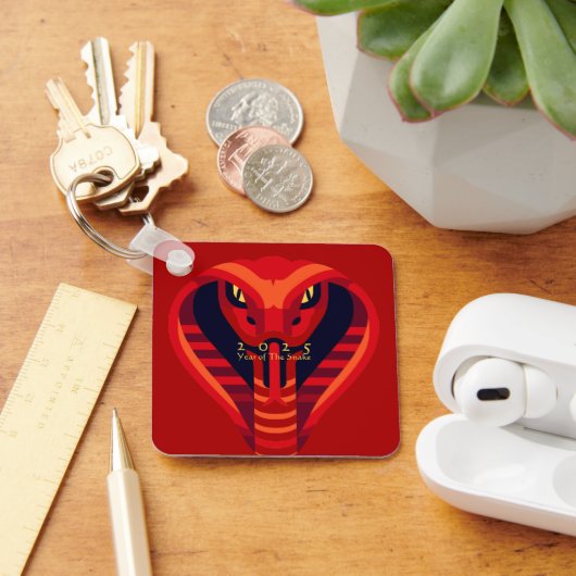 Moderne Chinese Nieuwjaarsslang 2025 BSqK01 Sleutelhanger (Bureau)