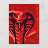 Moderne Chinese Nieuwjaarsslang 2025 VPostC2 Feestdagenkaart (Voorkant)