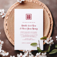 Moderne Chinese roodroodbruinheid bruiloft Invita