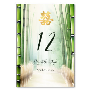 Moderne Chinese trouwceremonie met bamboe Kaart