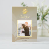 Moderne Chinese trouwfoto dank u Bedankkaart (Staand voorkant)