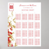 Moderne Chinese Trouwstoelindeling met Bamboe Blad Poster (Voorkant)