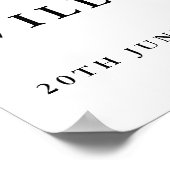 Moderne Chinoiserie Bloemen Huwelijk Welkom Teken Poster (Hoek)