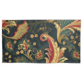 Moderne Chinoiserie Groen en Rood Kussensloop (Voorkant-Links)