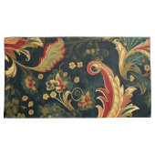 Moderne Chinoiserie Groen en Rood Kussensloop (Voorkant-Rechts)