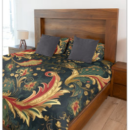 Moderne Chinoiserie Groen en Rood Kussensloop