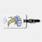 Moderne Chinoiserie HighHeel Schoen Bruidsmeisje Bagagelabel (Voorkant horizontaal)