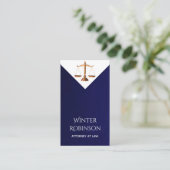 Moderne chique advocaat bij wet midnight blauw wit visitekaartje (Staand voorkant)