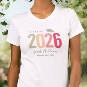 Moderne Chique Afstudeer Blozend Roze Afstudeerfee T-shirt