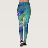 Moderne chique aqua blauw zeeleven oceaan zeesterr leggings (Achterkant)